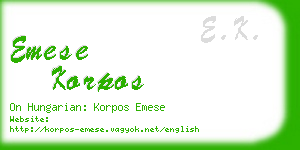 emese korpos business card
